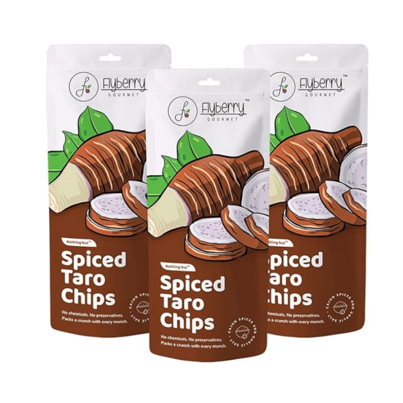 Flyberry Spiced Taro Chips – 150g (Pack of 3)