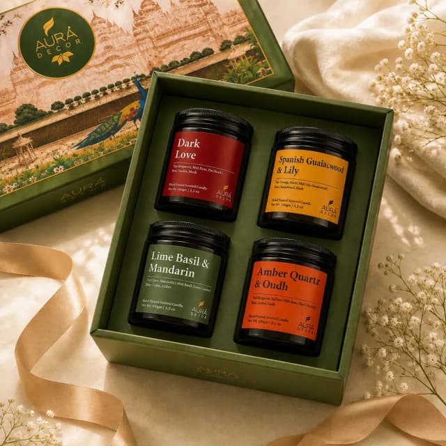 Amber Jar Candle Set of 4