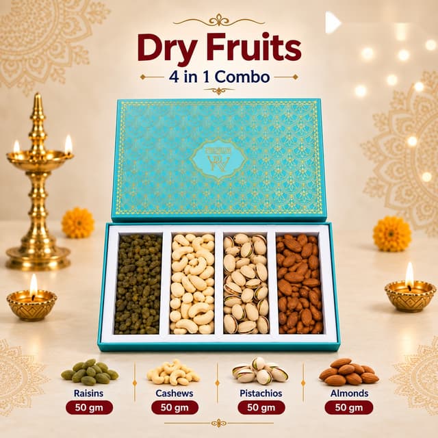 Dry Fruits 4-in-1 Combo Box (50g each)