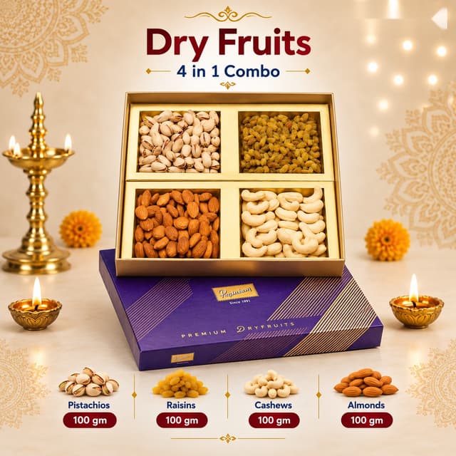Dry Fruits 4-in-1 Combo Box (100g each)
