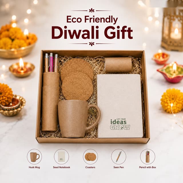 Eco Friendly Diwali Gift - Husk Mug & Seed Stationery