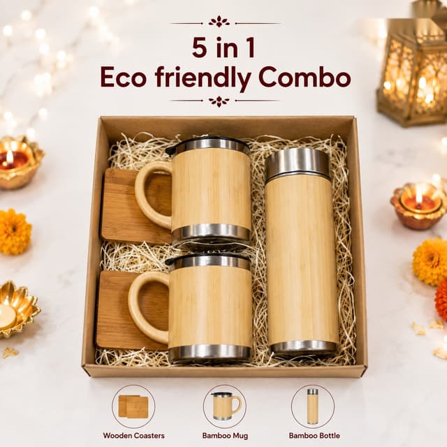 5-in-1 Eco Friendly Bamboo Combo