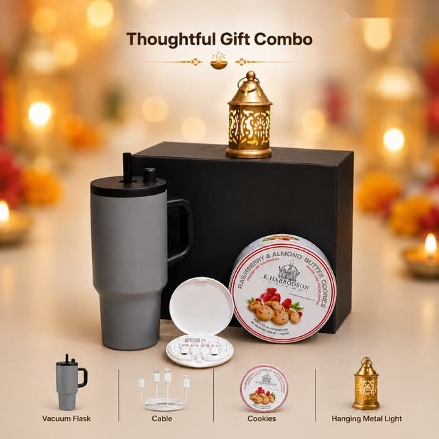 Thoughtful Gift Combo - Vacuum Flask & Hanging Lamp