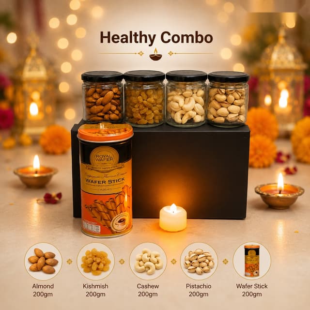 Healthy Combo - 5 Jar Dry Fruits Set