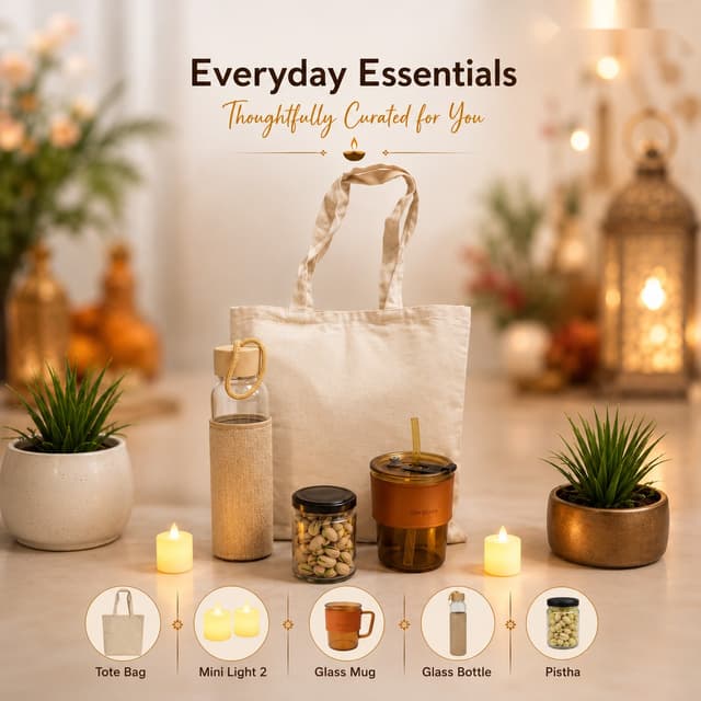 Everyday Essentials - Tote, Glass Mug & Bottle