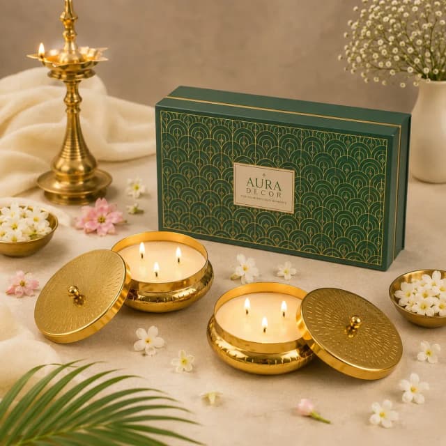 Fragrance Urli Candle Pair, Gift Pack