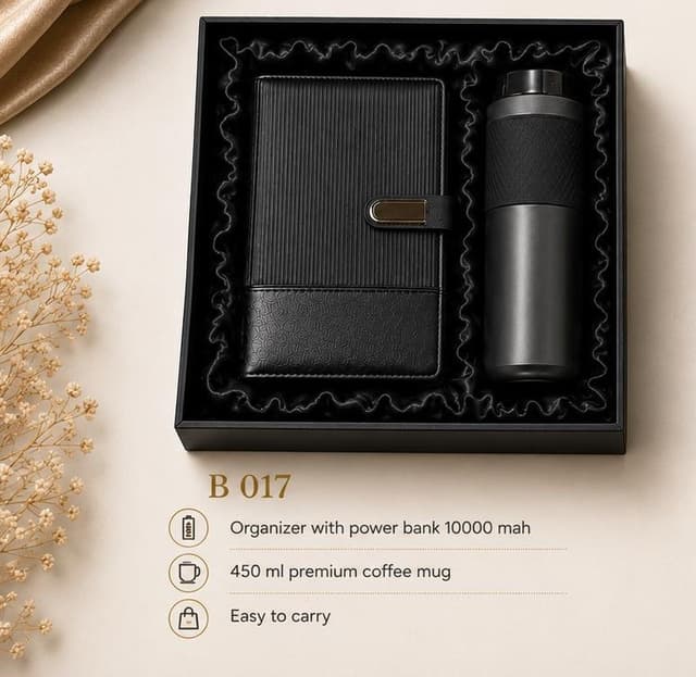 Premium Gift Set - Power Bank Organiser & 450 ml Coffee Mug