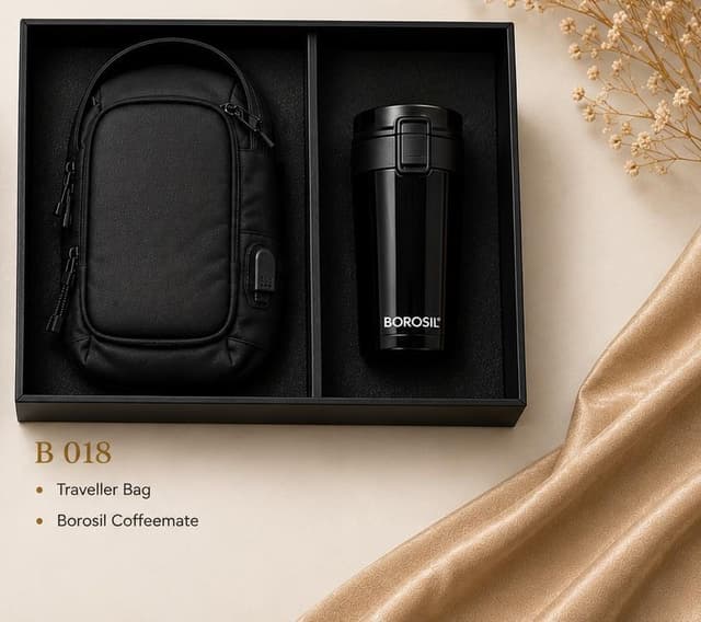 Premium Gift Set - Traveller Bag & Borosil Coffeemate