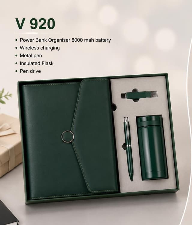 Executive Organiser Gift Set - 8000 mAh Power Bank, Flask & Pen Drive