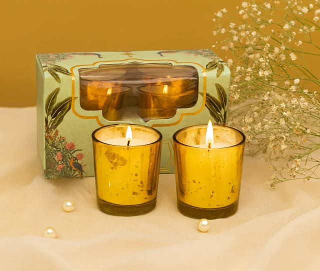 Golden Mercury Votive Candle Set