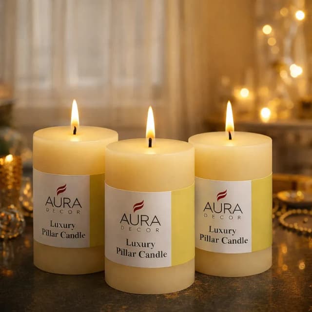 Luxury Pillar Candle Set of 3