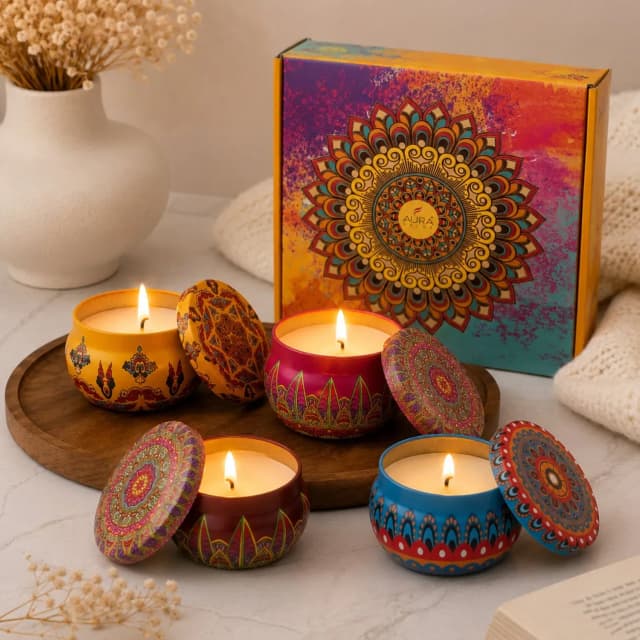 Moroccan Tin Candle Set of 4