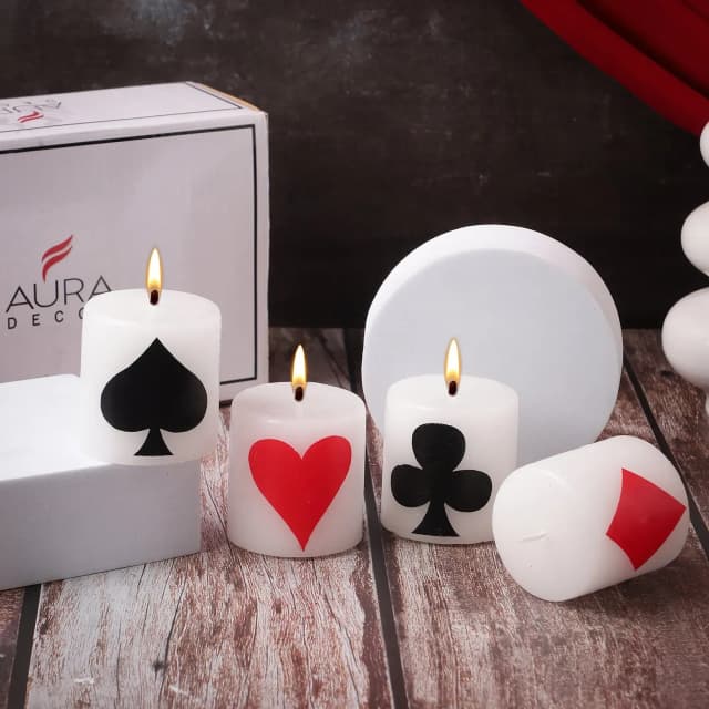 Playing Deck Pillar Candle Set