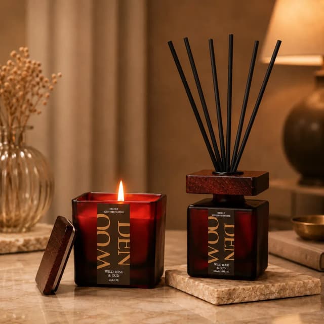 Wooden Whisper Candle & Diffuser Duo