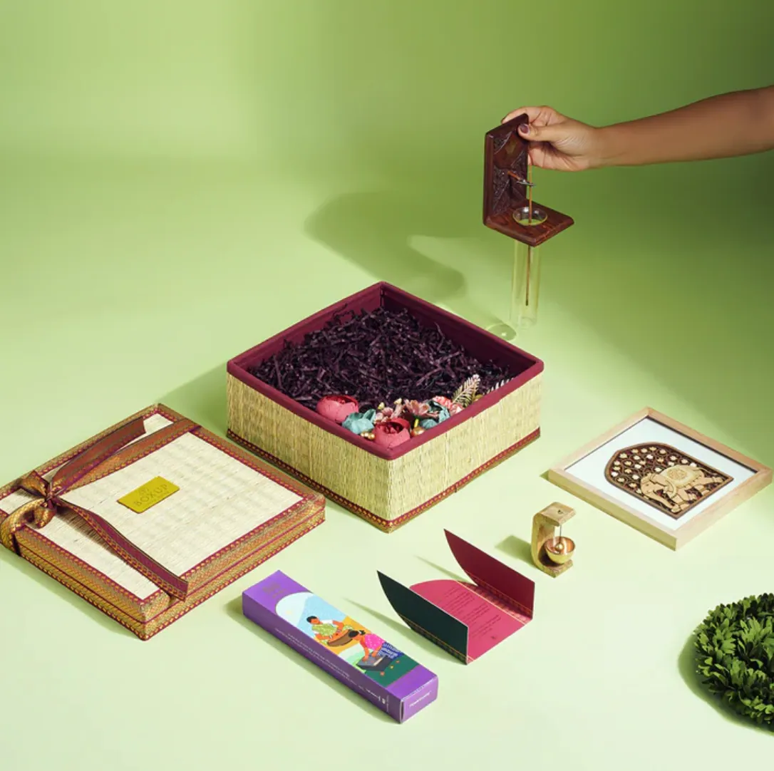 Festive gift tray with planner and treats