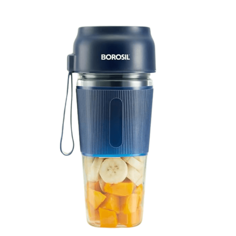 Borosil NutriGrip Portable Blender, 300ml (Blue)
