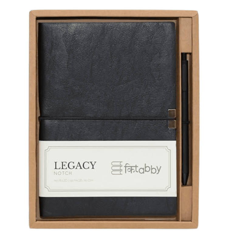 Legacy Notch A5 Notebook with Pen (Black)