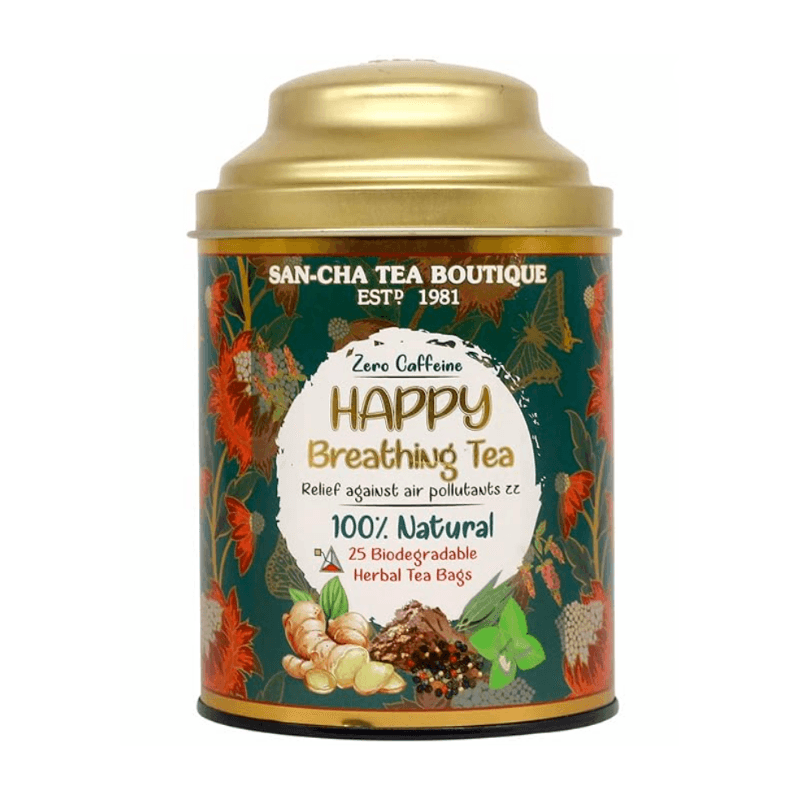 Sancha Happy Breathing Herbal Tea – Tin Caddy (25 Bags)