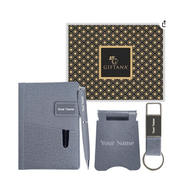 4 in 1 Gift Pen, mobile stand, key chain & note book