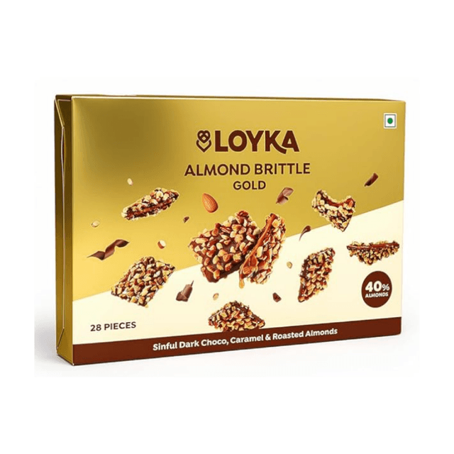 Loyka Almond Brittle Gold Chocolate Box – 28 pcs