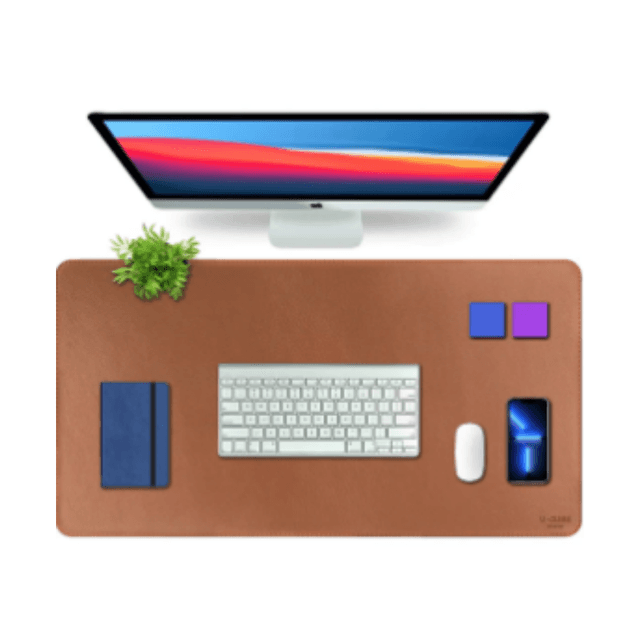 Premium Vegan Leather Desk Mat 2.4MM Tan