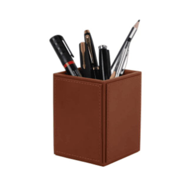 Premium Vegan Leather Pen Holder Tan