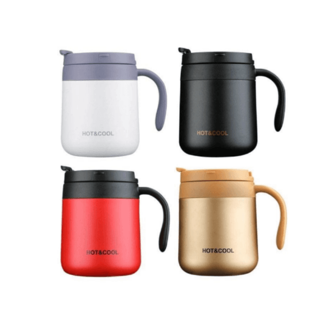 Stainless Steel Insulated Cup With Handle Lid