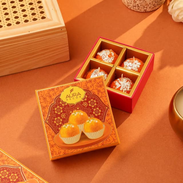 Festive Ladoo Candle Set of 4