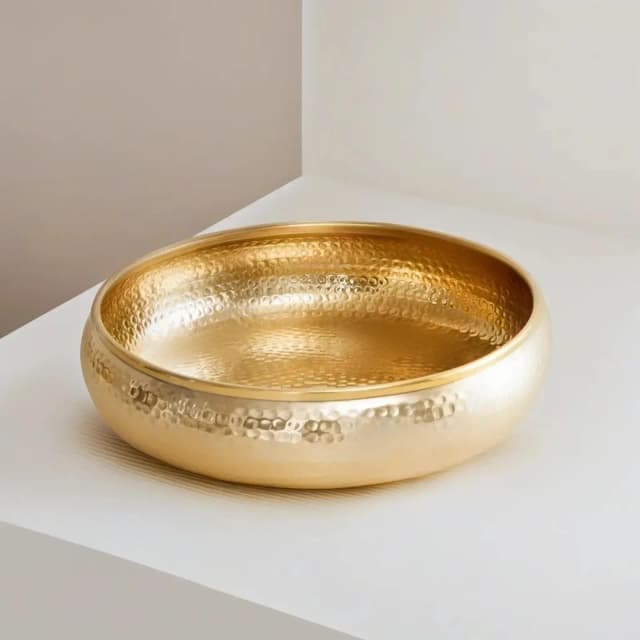 Hammered Golden Urli Bowl, 12 Inch