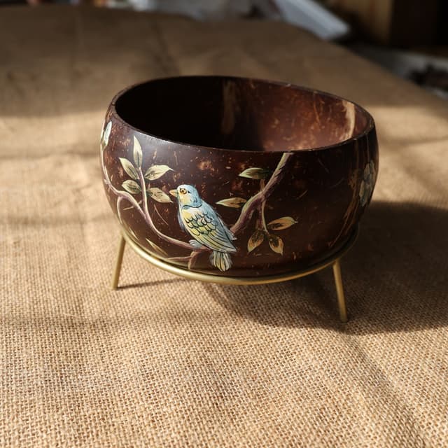 Handpainted Bowl with Stand