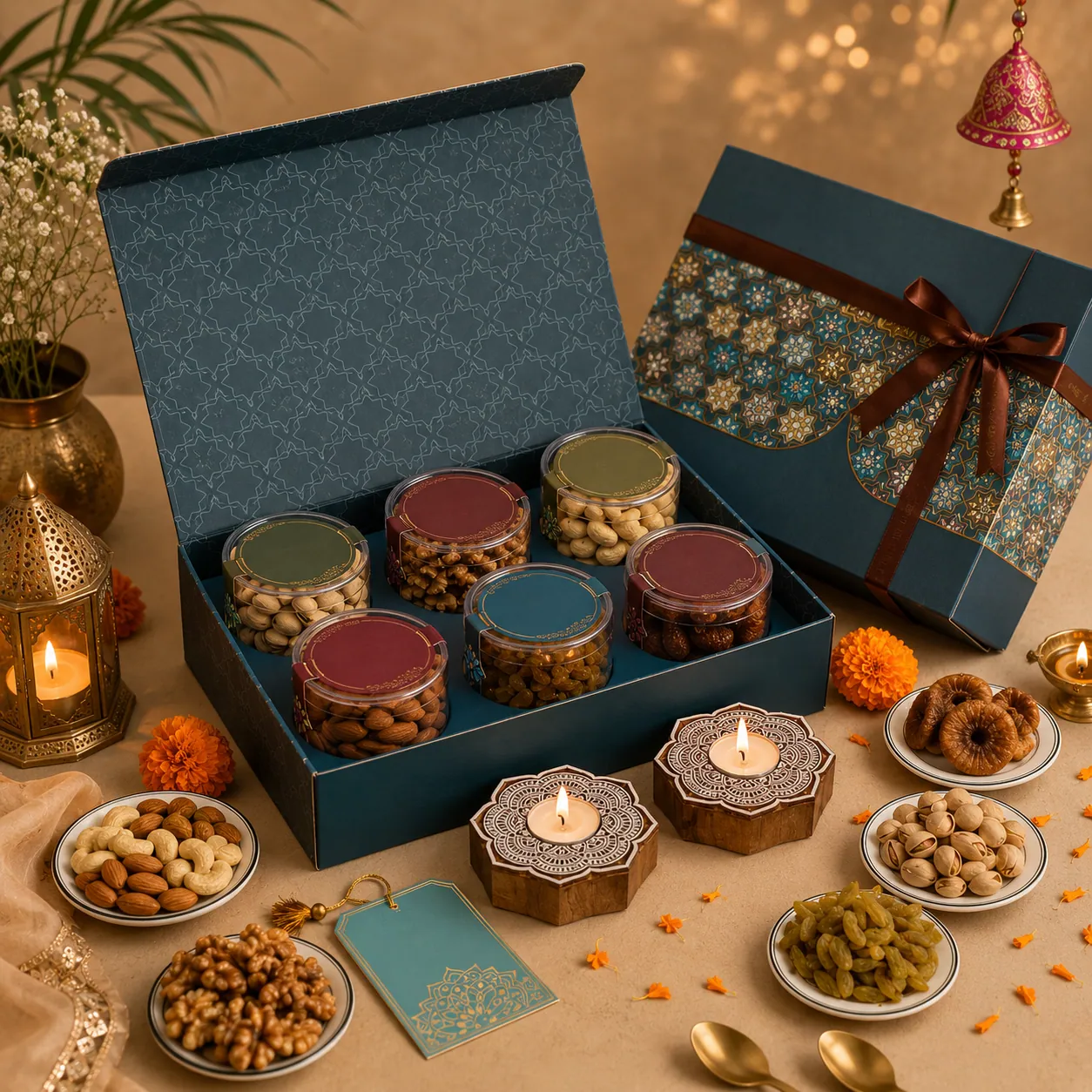 A premium MintBox Diwali gift hamper