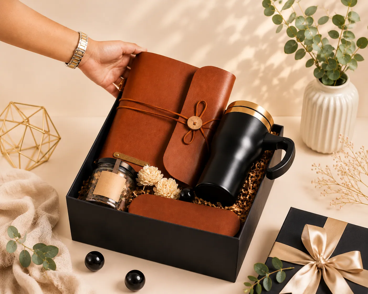 A curated premium Diwali hamper with branded packaging
